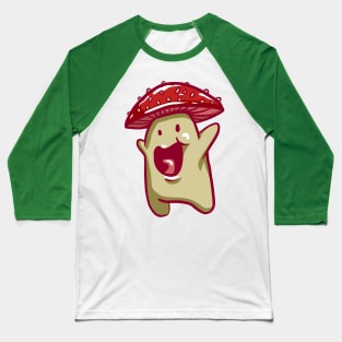 Happy Cute Character Mushroom Baseball T-Shirt